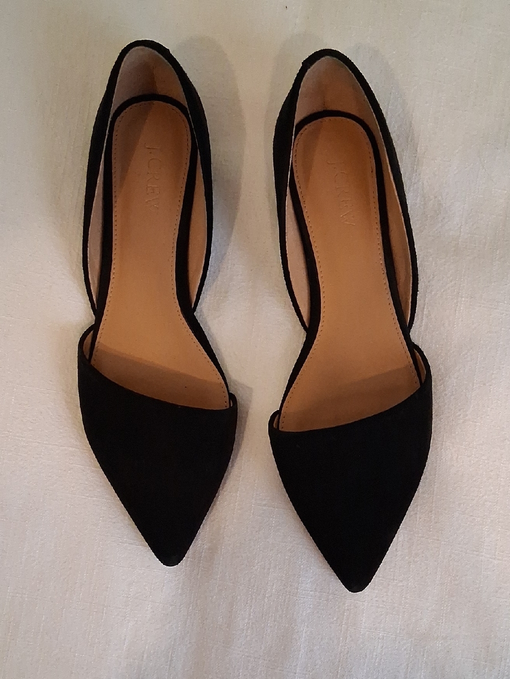 J. Crew Black Pointed D'Orsay Flats